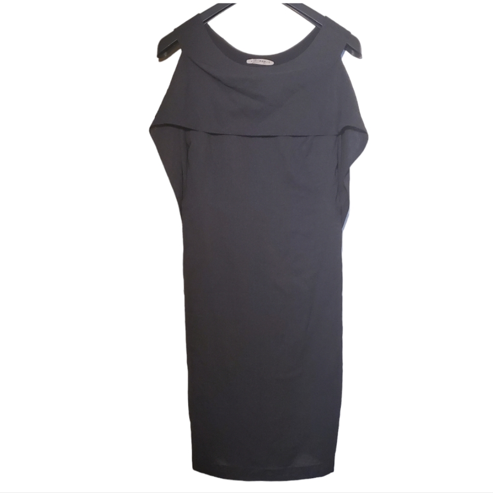 Ports 1961 Wool Gray Sheath Dress Sleeveless Silk Lined Medium